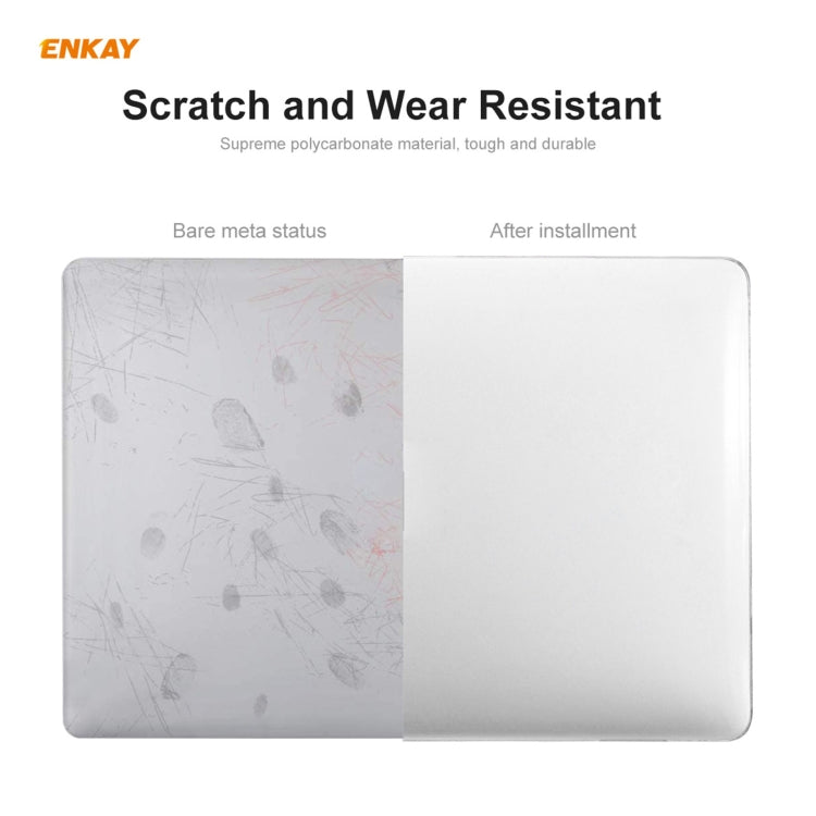 ENKAY Coque de protection 3 en 1 en cristal pour ordinateur portable + film de clavier en TPU version UE + ensemble de bouchons anti-poussière pour MacBook Pro 16 pouces A2141 (avec Touch Bar), Pour MacBook Pro 16 pouces A2141 (avec Touch Bar)