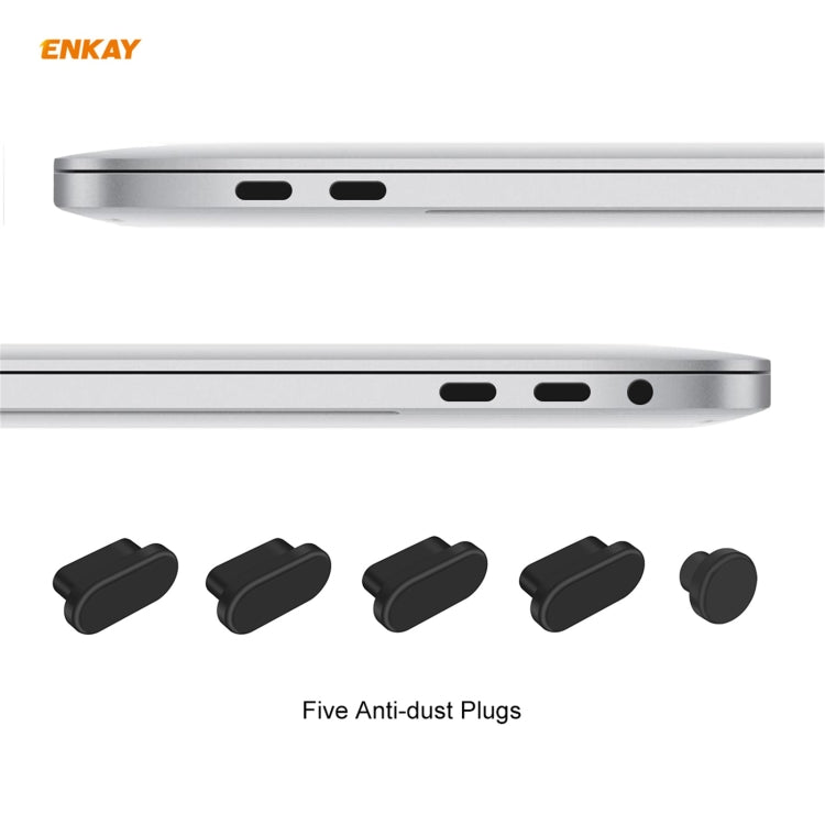 ENKAY Coque de protection 3 en 1 en cristal pour ordinateur portable + film de clavier en TPU version UE + ensemble de bouchons anti-poussière pour MacBook Pro 16 pouces A2141 (avec Touch Bar), Pour MacBook Pro 16 pouces A2141 (avec Touch Bar)