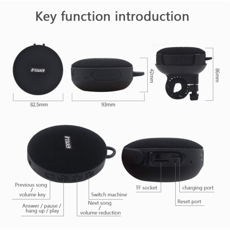 Enceinte Bluetooth S360 portable pour vélo, étanche IPX7, anti-poussière, antichoc, compatible carte TF