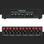 B042 4-in 2-out Power Amplifier Sound Switcher Loudspeaker Switch Distributor, 300W Per Channel Lossless Sound Quality, B042