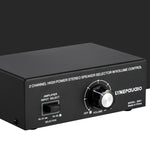B051 Sélecteur 2 entrées et 1 sortie pour amplificateur de puissance et haut-parleur avec réglage du volume, 2 amplificateurs de puissance, sélecteur audio, comparateur de distribution de commutation, B051
