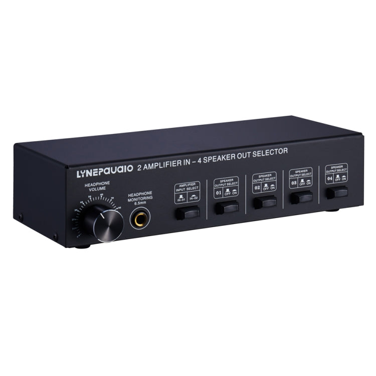 B032 Amplificateur de puissance 2 entrées 4 sorties Commutateur sonore Haut-parleur Qualité sonore sans perte 300W par canal Distributeur commutateur avec fonction de surveillance casque / Entrée audio, B032