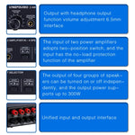 B032 Amplificateur de puissance 2 entrées 4 sorties Commutateur sonore Haut-parleur Qualité sonore sans perte 300W par canal Distributeur commutateur avec fonction de surveillance casque / Entrée audio, B032