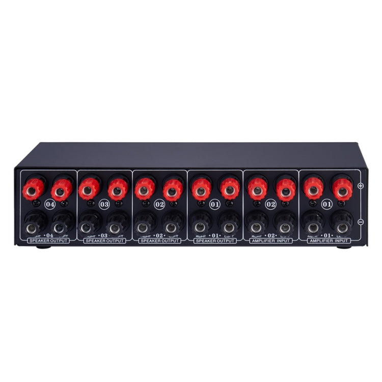 B032 Amplificateur de puissance 2 entrées 4 sorties Commutateur sonore Haut-parleur Qualité sonore sans perte 300W par canal Distributeur commutateur avec fonction de surveillance casque / Entrée audio, B032