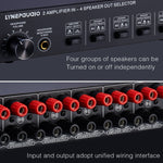 B032 Amplificateur de puissance 2 entrées 4 sorties Commutateur sonore Haut-parleur Qualité sonore sans perte 300W par canal Distributeur commutateur avec fonction de surveillance casque / Entrée audio, B032