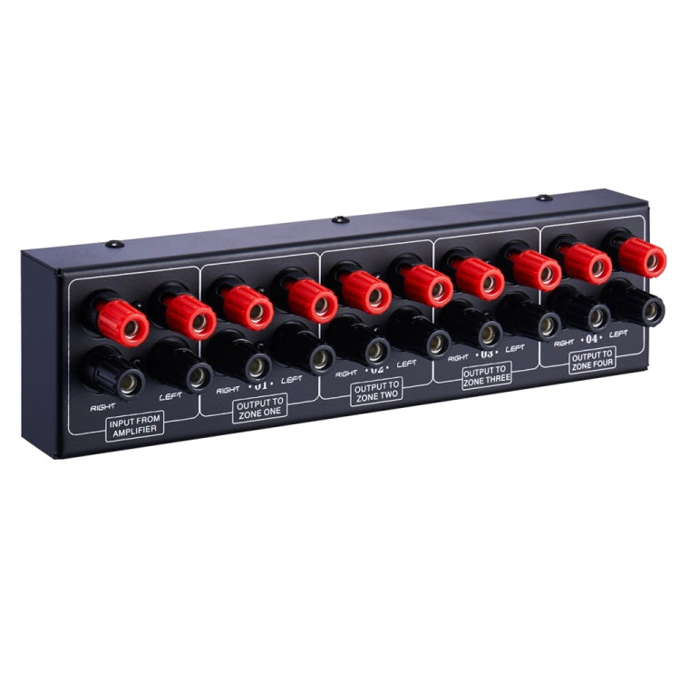 Amplificateur sonore 1 entrée et 4 sorties, distributeur de haut-parleur, source sonore 4 zones, panneau de distribution de signal, entrée audio unique, 300W par canal, B030