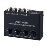 Amplificateur de signal stéréo avant 1 entrée 4 sorties, réglage indépendant du volume de sortie, interface RCA sans perte, répartiteur, prise US, B029