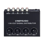 Amplificateur de signal stéréo avant 1 entrée 4 sorties, réglage indépendant du volume de sortie, interface RCA sans perte, répartiteur, prise US, B029