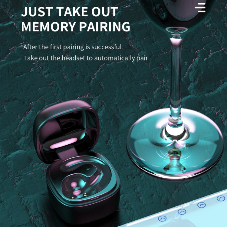Écouteur sans fil invisible supra-auriculaire T25 Bluetooth 5.0 à oreille unique, appel haute définition, veille super longue, à conduction osseuse