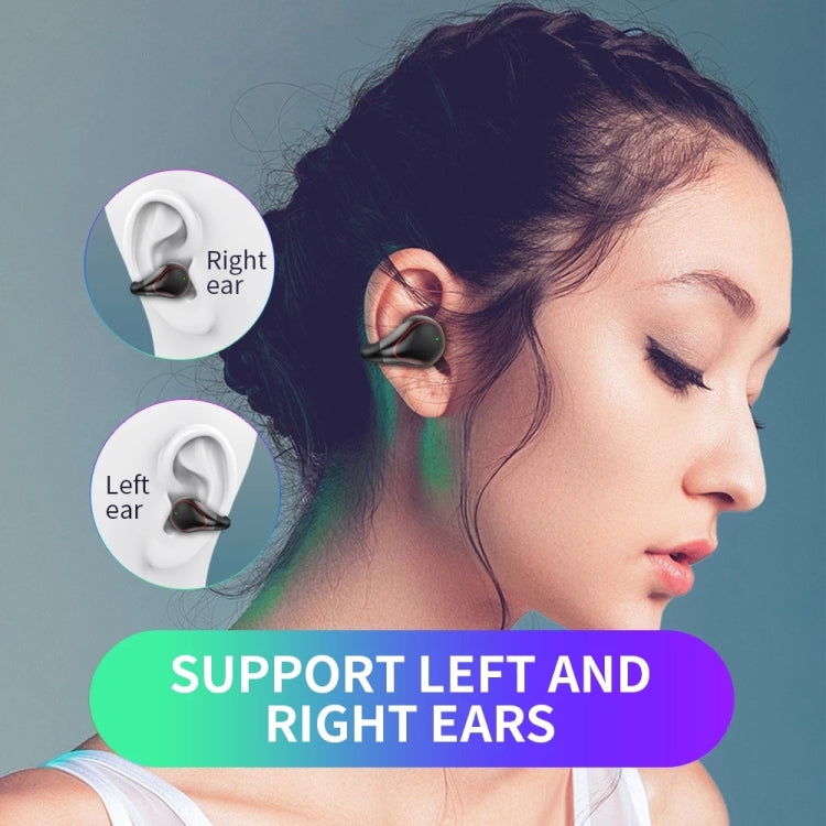 Écouteur sans fil invisible supra-auriculaire T25 Bluetooth 5.0 à oreille unique, appel haute définition, veille super longue, à conduction osseuse