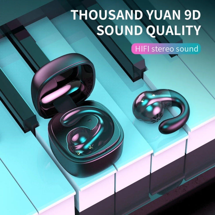 Écouteur sans fil invisible supra-auriculaire T25 Bluetooth 5.0 à oreille unique, appel haute définition, veille super longue, à conduction osseuse