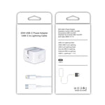 Chargeur de voyage pliable A2344 20W PD 3.0 Type-C / USB-C + câble de données de charge rapide USB-C / Type-C vers 8 broches, prise UK, longueur : 2 m, 20W 8 broches longueur : 2 m