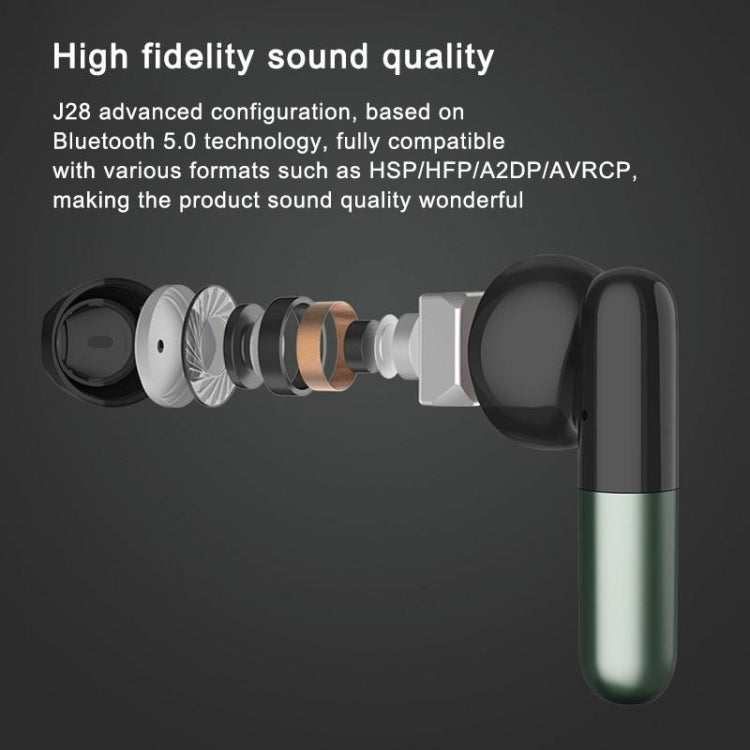 Écouteurs sans fil Bluetooth J28 TWS Affichage numérique LED Écouteurs de sport HIFI Musique