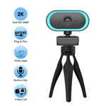C11 Qualité d'image 2K HD sans distorsion Rotation à 360 degrés Microphone intégré Son clair Webcams avec trépied