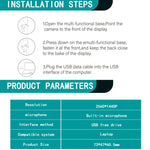 C11 Qualité d'image 2K HD sans distorsion Rotation à 360 degrés Microphone intégré Son clair Webcams avec trépied