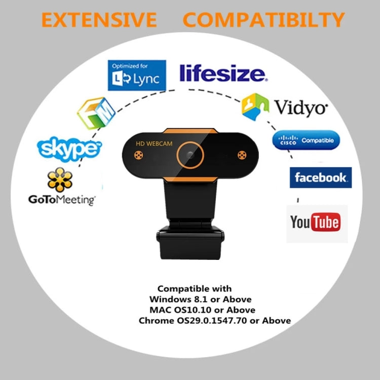 Webcam pour PC de bureau 312 1080P HD USB 2.0 avec micro, longueur de câble : environ 1,3 m, standard, avec trépied, anti-espionnage