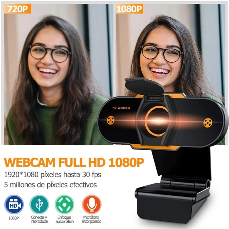 Webcam pour PC de bureau 312 1080P HD USB 2.0 avec micro, longueur de câble : environ 1,3 m, standard, avec trépied, anti-espionnage