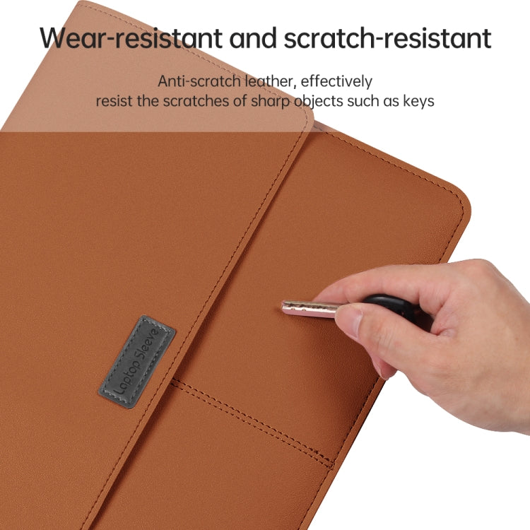 Sacoche de protection ultra-mince imperméable en cuir PU motif litchi pour ordinateur portable de 13-14 pouces, pour 13-14 pouces