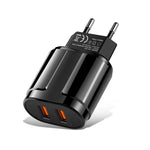 Chargeur de voyage portable double USB + câble de données USB vers 8 broches 1 mètre, prise EU