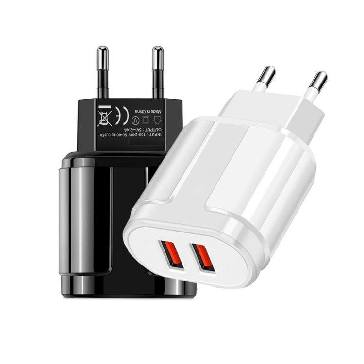 Chargeur de voyage portable double USB + câble de données USB vers 8 broches 1 mètre, prise EU
