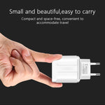 Chargeur de voyage portable double USB + câble de données USB vers 8 broches 1 mètre, prise EU