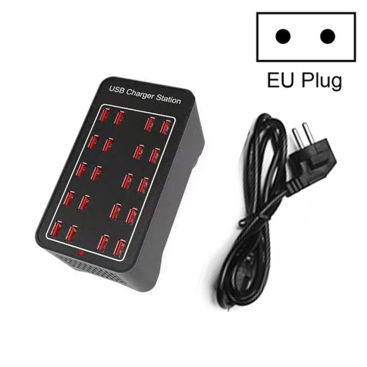 Station de recharge rapide intelligente 100W à 20 ports USB, CA 100-240V, 100W à 20 ports USB prise UE, 100W à 20 ports USB prise US, 100W à 20 ports USB prise AU, 100W à 20 ports USB prise UK