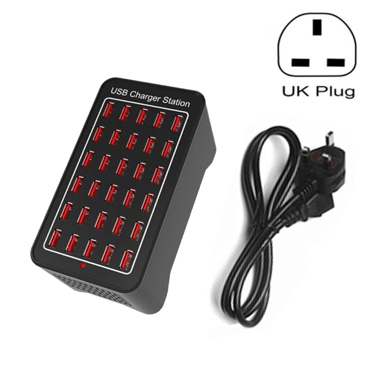 Station de charge rapide XLD-A7 150 W 30 ports USB Chargeur intelligent, CA 110-240 V, 150 W 30 ports USB prise UE, 150 W 30 ports USB prise US, 150 W 30 ports USB prise AU, 150 W 30 ports USB prise UK