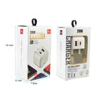 Chargeur de voyage double charge rapide YSY-6087PD 20W PD3.0 + QC3.0 avec câble de données USB vers Micro USB, prise EU, prise US, prise UK