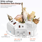Chargeur de voyage double charge rapide 20W PD3.0 + QC3.0 avec câble de données Type-C vers Type-C, prise EU, prise US, prise UK