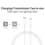 Adaptateur secteur chargeur rapide de voyage PD 20W PD 3.0 avec câble de données USB-C / Type-C vers 8 broches charge rapide, prise AU