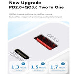 Chargeur de voyage à charge rapide 20W PD Type-C + QC 3.0 USB avec câble de données USB vers Type-C à charge rapide, prise EU, prise US, prise AU