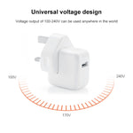 Chargeur de voyage USB 12W pour séries iPad / iPod / iPhone, prise UK