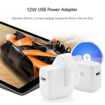 Chargeur de voyage USB 12W pour séries iPad / iPod / iPhone, prise UK