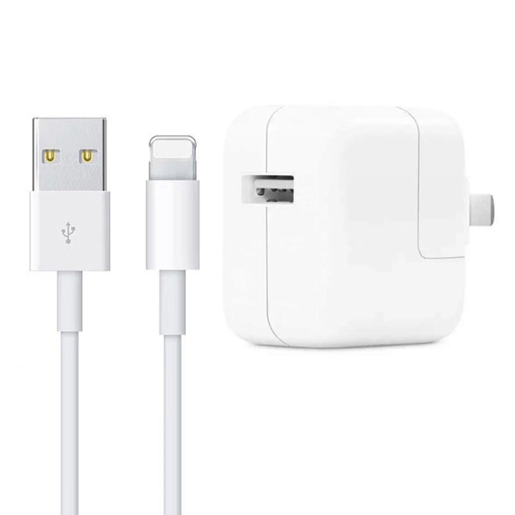 Chargeur USB 12W + câble de données USB vers 8 broches pour séries iPad / iPhone / iPod, prise US