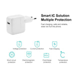 Chargeur USB 12W + câble de données USB vers 8 broches pour séries iPad / iPhone / iPod, prise EU