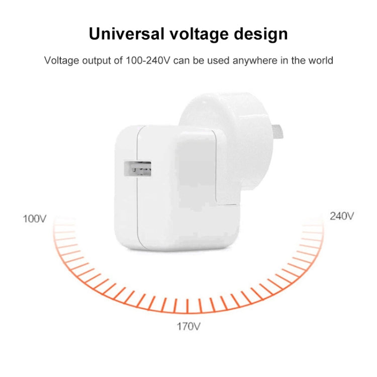 Chargeur USB 12W + câble de données USB vers 8 broches pour séries iPad / iPhone / iPod, prise AU