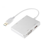 Convertisseur carte réseau USB 3.0 4 en 1 vers VGA + HDMI + DVI + RJ45 WS-03
