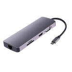 Adaptateur convertisseur hub USB3.0 8 en 1 Type-C vers HDMI + VGA + SD + TF + RJ45 + PD + 2 x USB3.0 WS-11