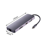 Adaptateur convertisseur hub USB3.0 8 en 1 Type-C vers HDMI + VGA + SD + TF + RJ45 + PD + 2 x USB3.0 WS-11