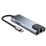 Adaptateur HUB 6 en 1 Type-C vers HDMI + RJ45 + SD / TF + PD + USB