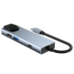 Adaptateur HUB 6 en 1 Type-C vers HDMI + RJ45 + SD / TF + PD + USB