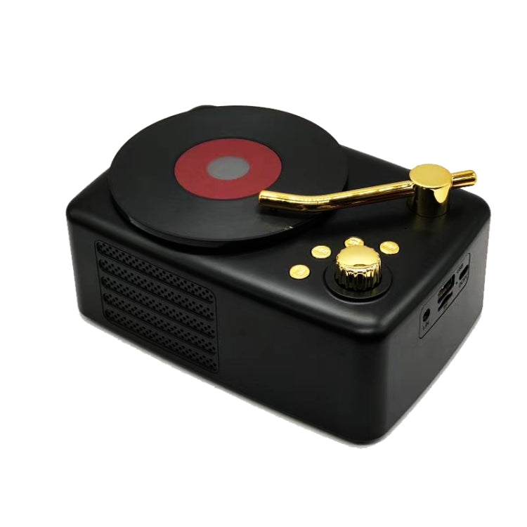 Style rétro, antenne FM intégrée haute sensibilité, voyage longue durée, T12 (Noir)