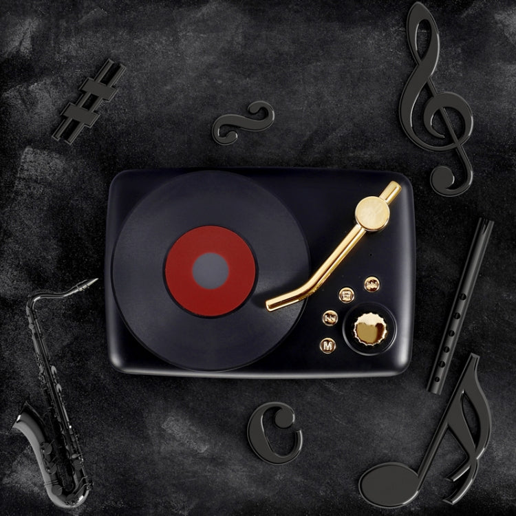 Style rétro, antenne FM intégrée haute sensibilité, voyage longue durée, T12 (Noir)