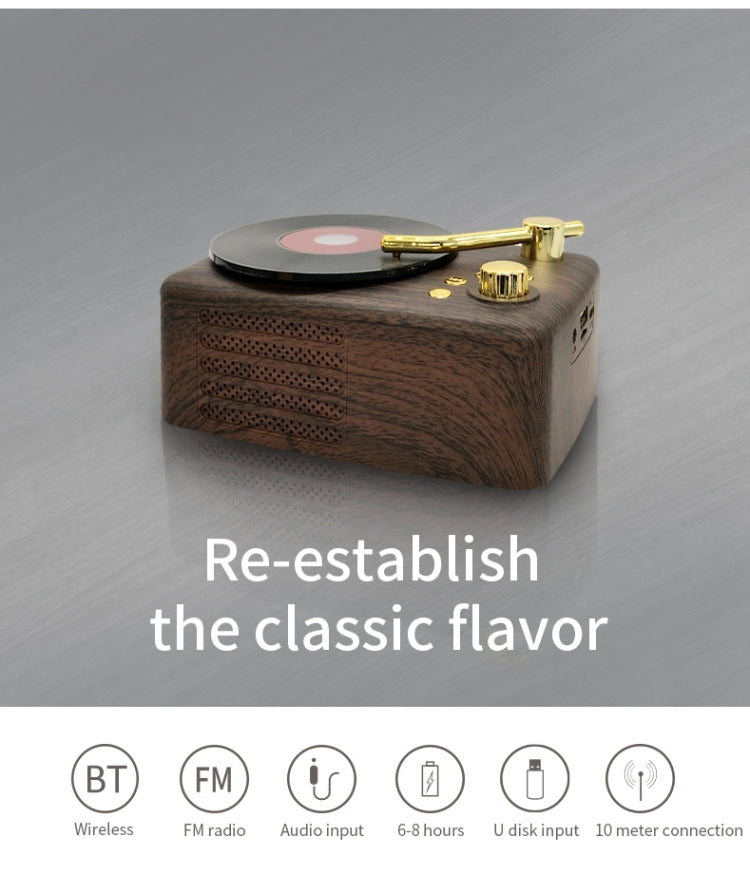 Style rétro, antenne FM intégrée haute sensibilité, voyage longue durée, T12 (Noir)