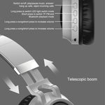 Casque stéréo HiFi sans fil pliable Bluetooth 5.0 à LED colorées avec micro, prise en charge carte TF / AUX 3,5 mm