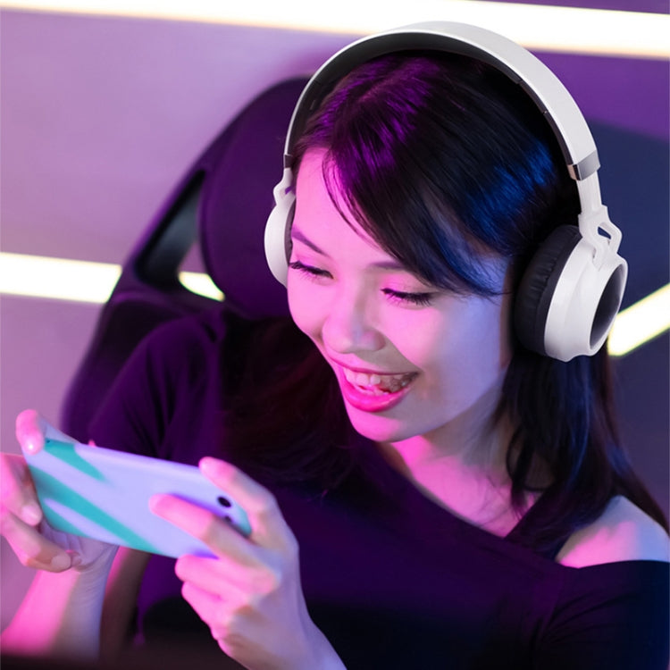 Casque stéréo HiFi sans fil pliable Bluetooth 5.0 à LED colorées avec micro, prise en charge carte TF / AUX 3,5 mm