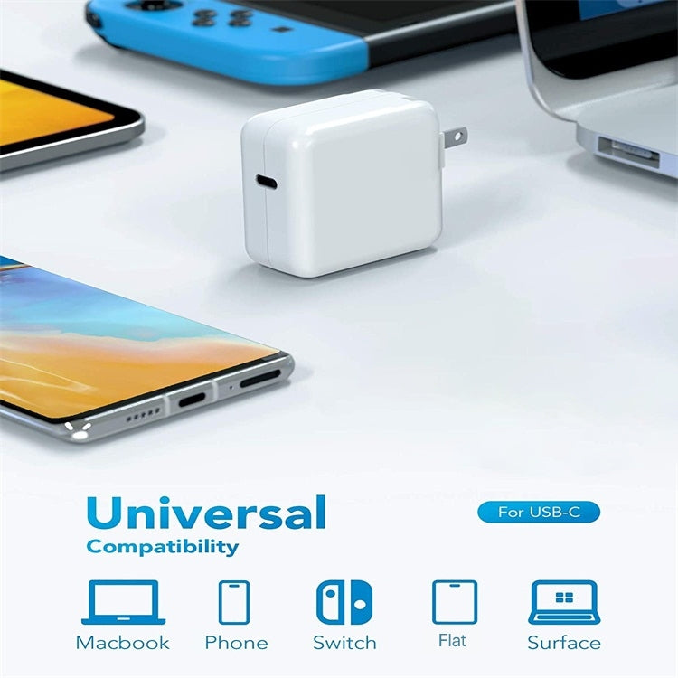Adaptateur secteur portable 30W USB-C / Type-C pour ordinateur portable avec câble de charge USB-C / Type-C 1,8m, prise UK 30W, prise AU 30W, prise US 30W, prise EU 30W