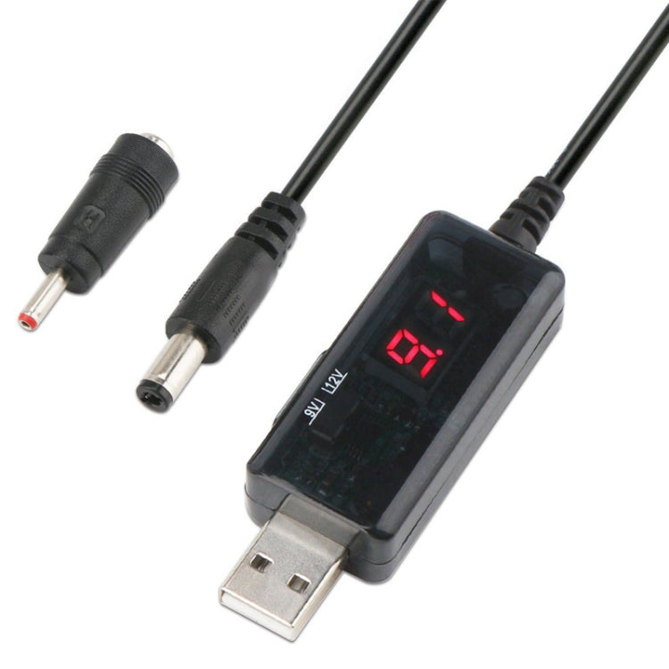 Convertisseur USB KWS-912V Boost DC 5V vers 9V 12V Câble convertisseur + Set de prise 3,5x1,35mm, 5V vers 9V / 12V