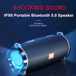 Enceinte Bluetooth sans fil portable T&G TG192 LED à lumière clignotante, basses profondes, son stéréo 3D, support FM / carte TF / USB