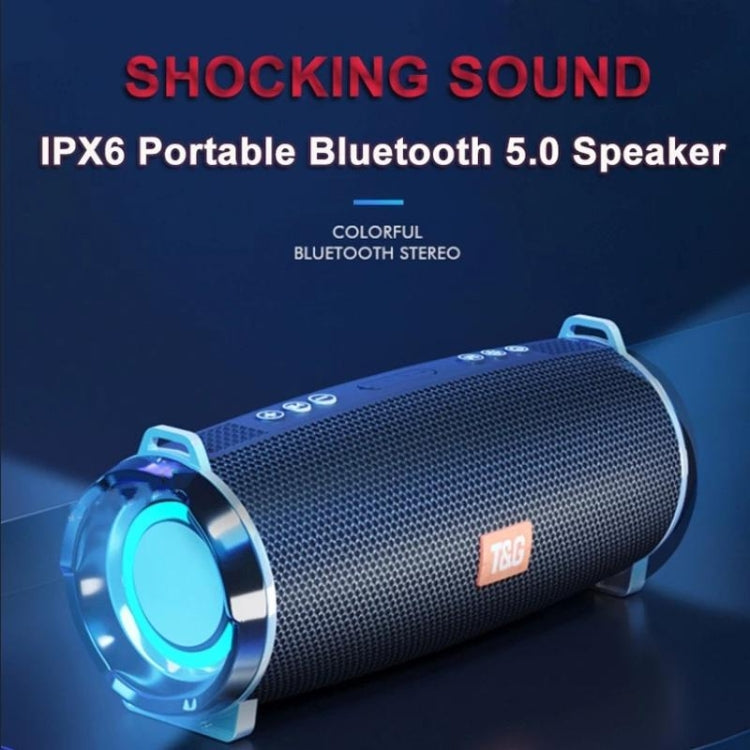 Enceinte Bluetooth sans fil portable T&G TG192 LED à lumière clignotante, basses profondes, son stéréo 3D, support FM / carte TF / USB